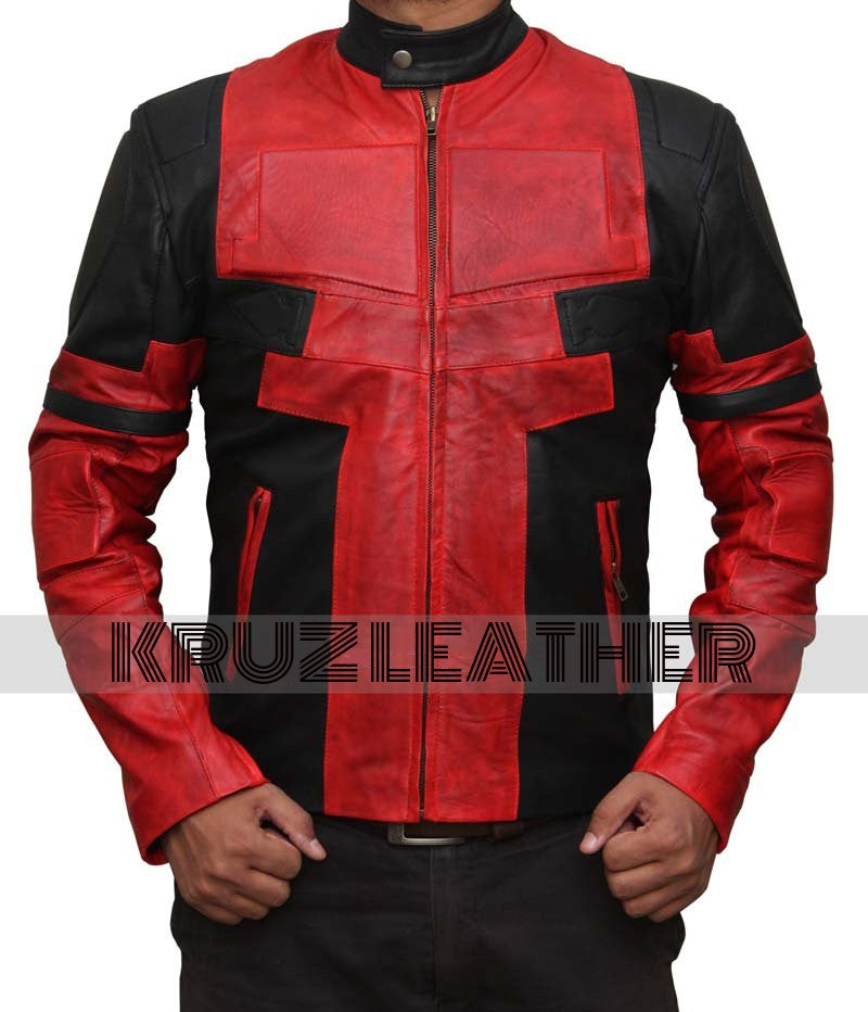 Detail Deadpool Leather Motorcycle Jacket Nomer 15