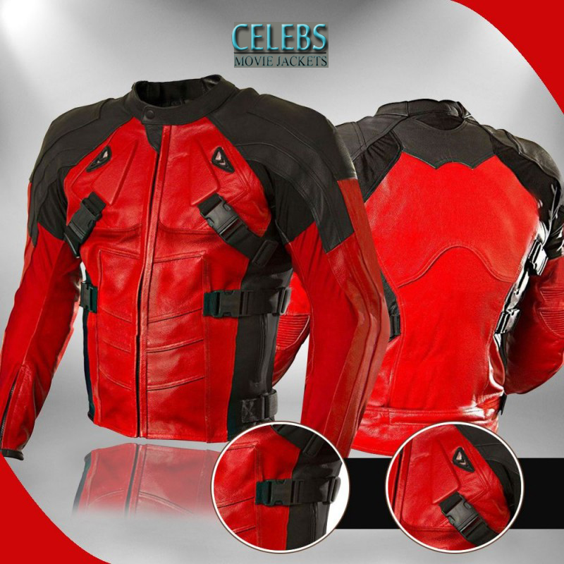 Detail Deadpool Leather Motorcycle Jacket Nomer 20