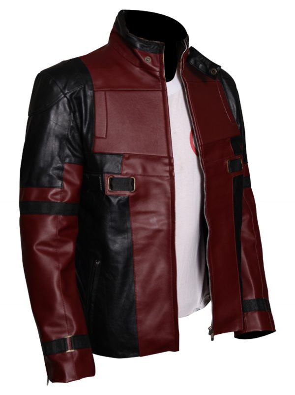 Detail Deadpool Leather Motorcycle Jacket Nomer 28