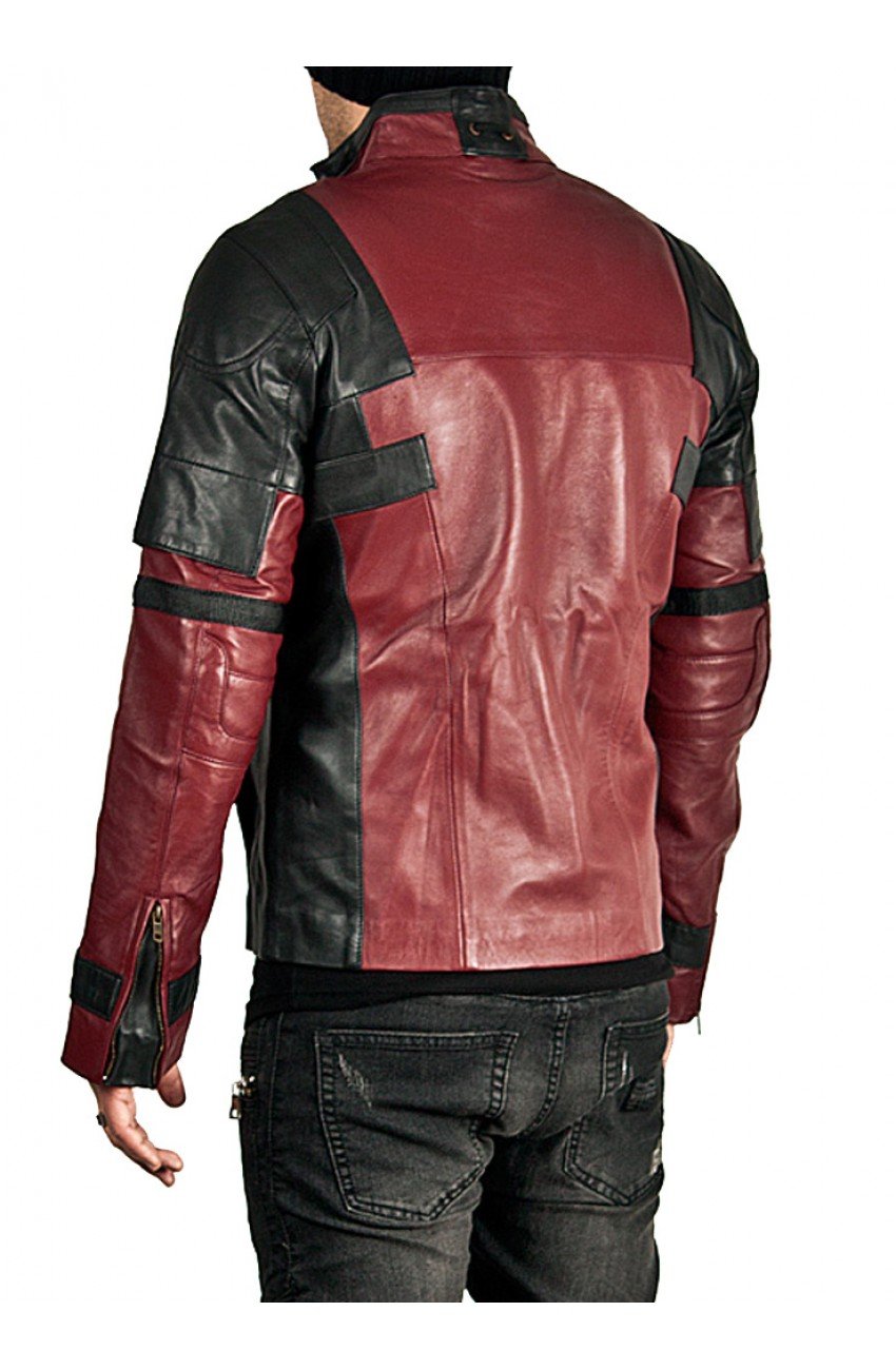 Detail Deadpool Leather Motorcycle Jacket Nomer 33