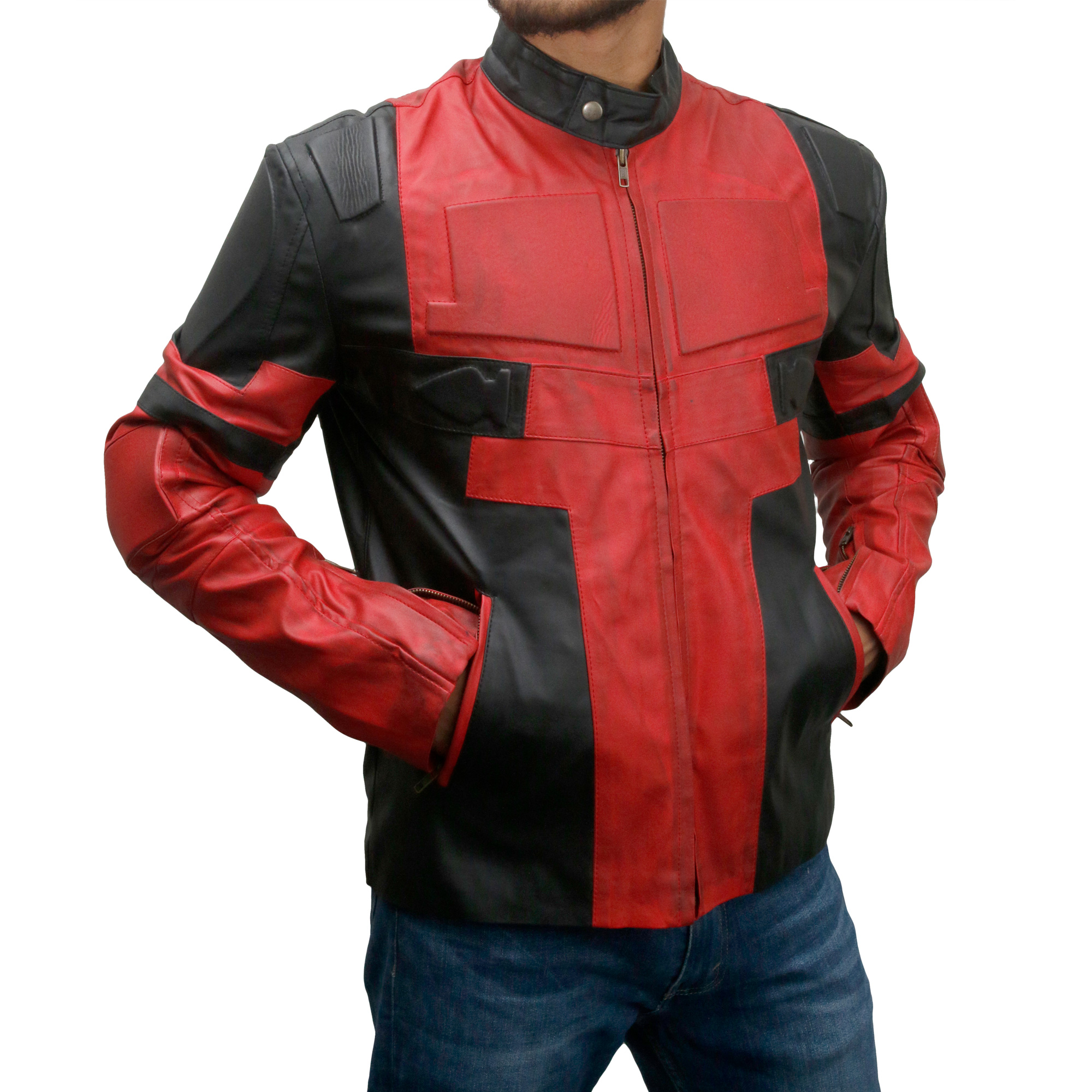 Detail Deadpool Leather Motorcycle Jacket Nomer 44