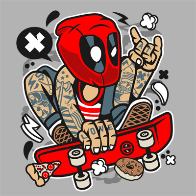 Detail Deadpool Skateboard Nomer 13