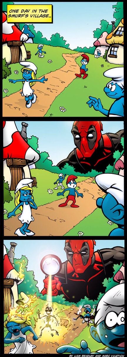 Detail Deadpool Smurfs Nomer 4