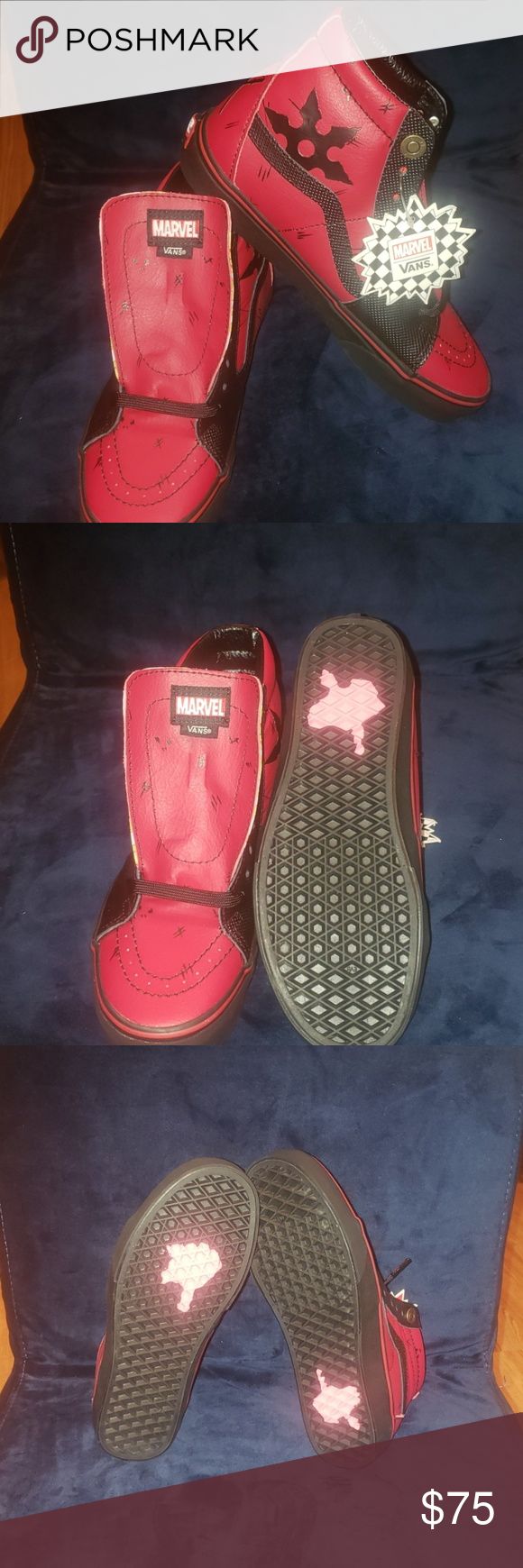 Detail Deadpool Vans Shoes Nomer 45