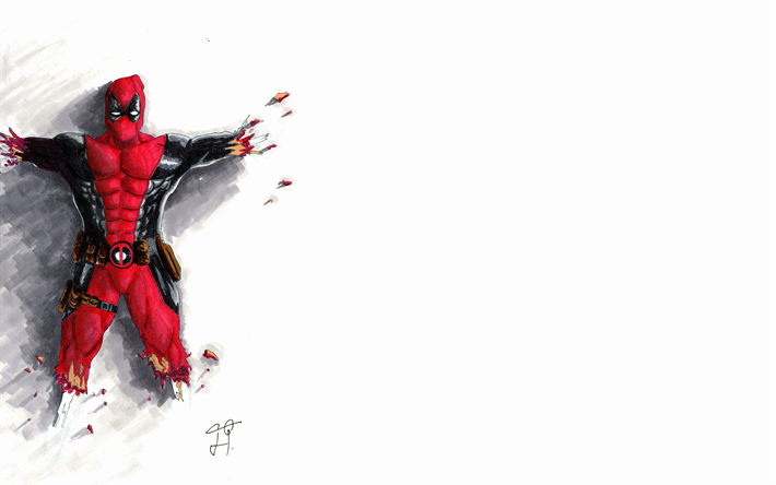 Detail Deadpool White Background Nomer 7