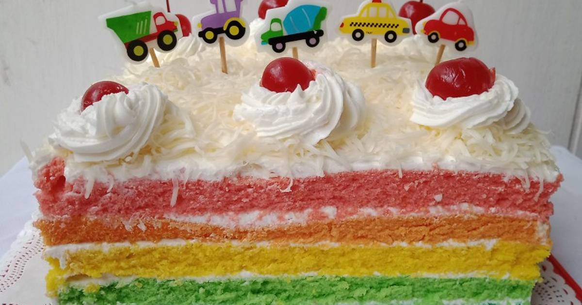 Detail Gambar Rainbow Cake Ulang Tahun Nomer 36