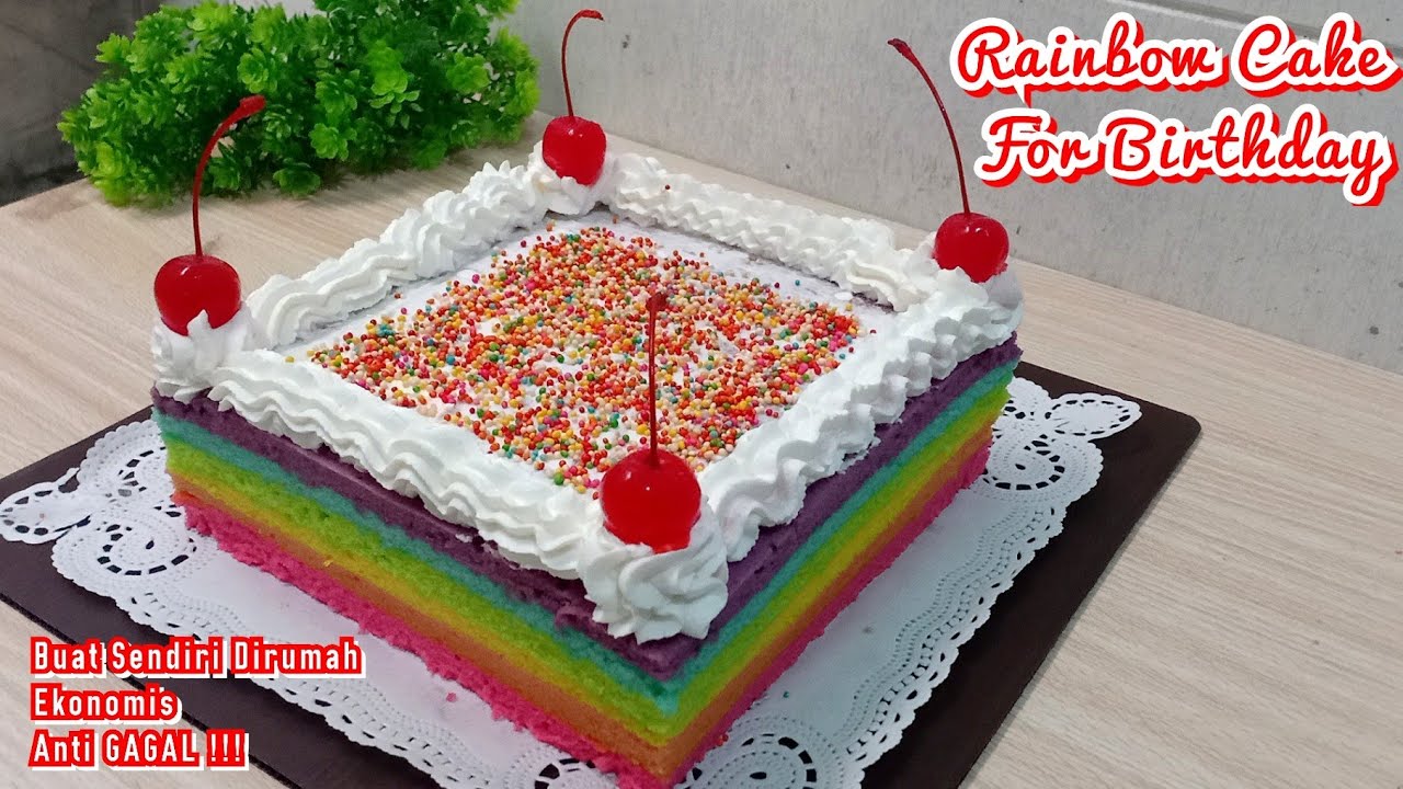 Detail Gambar Rainbow Cake Ulang Tahun Nomer 8