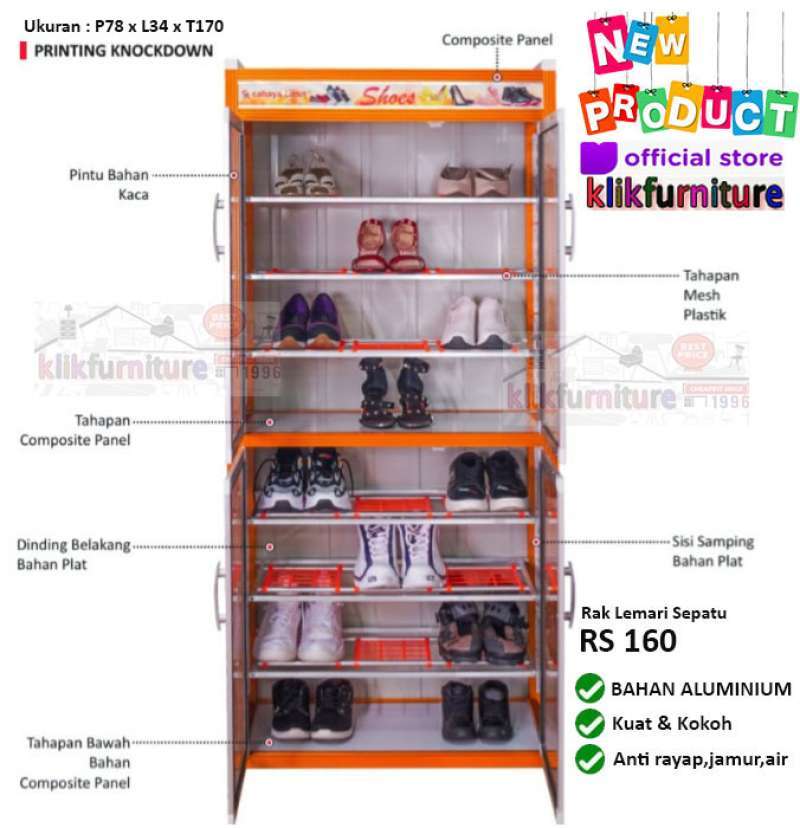 Detail Gambar Rak Sepatu Aluminium Nomer 43