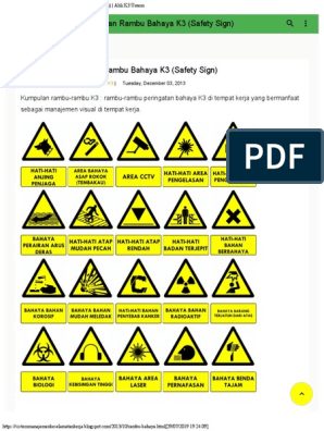 Detail Gambar Rambu Bahaya Nomer 14