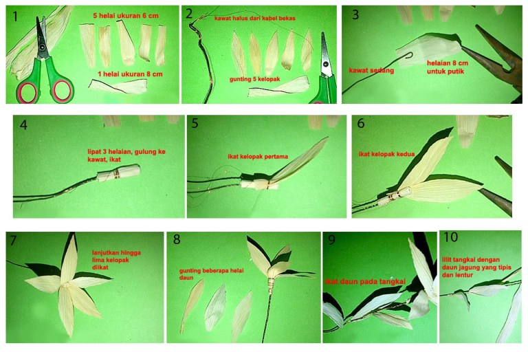 Detail Gambar Rancangan Bunga Dari Limbah Jagung Nomer 10