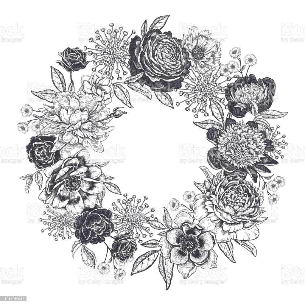 Detail Gambar Rangkaian Bunga Hitam Putih Nomer 20