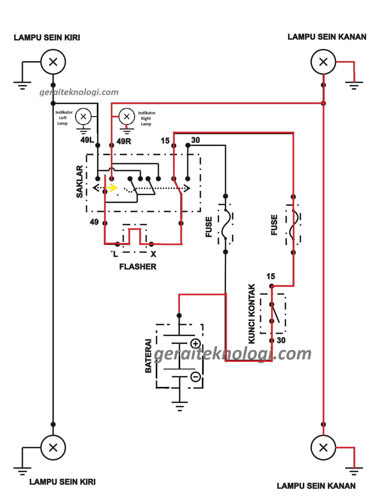 Detail Gambar Rangkaian Lampu Sein Nomer 9