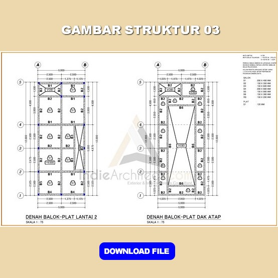 Detail Gambar Rencana Balok Plafond Dwg Nomer 12