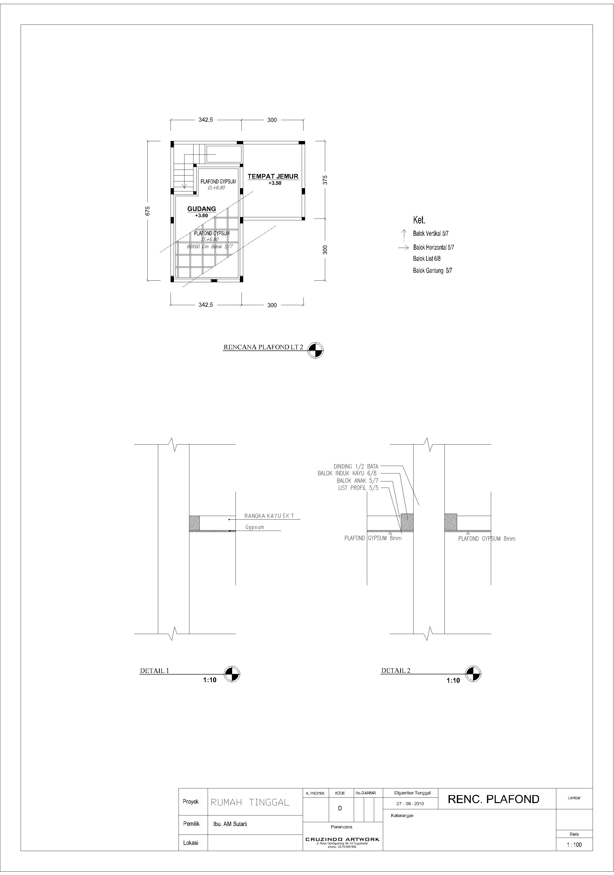 Detail Gambar Rencana Balok Plafond Dwg Nomer 38