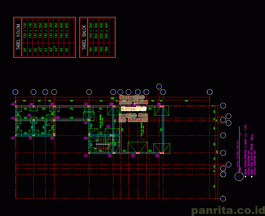 Detail Gambar Rencana Balok Plafond Dwg Nomer 46