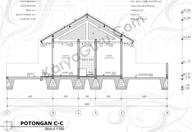 Detail Gambar Rencana Balok Plafond Dwg Nomer 48