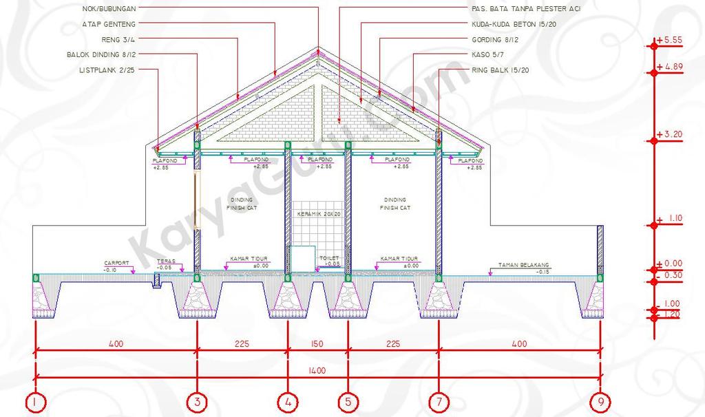 Detail Gambar Rencana Balok Plafond Dwg Nomer 53