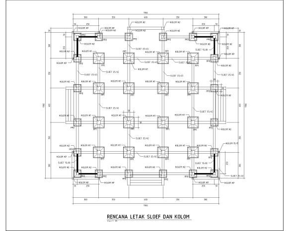 Detail Gambar Rencana Kolom Dan Balok Dwg Nomer 22