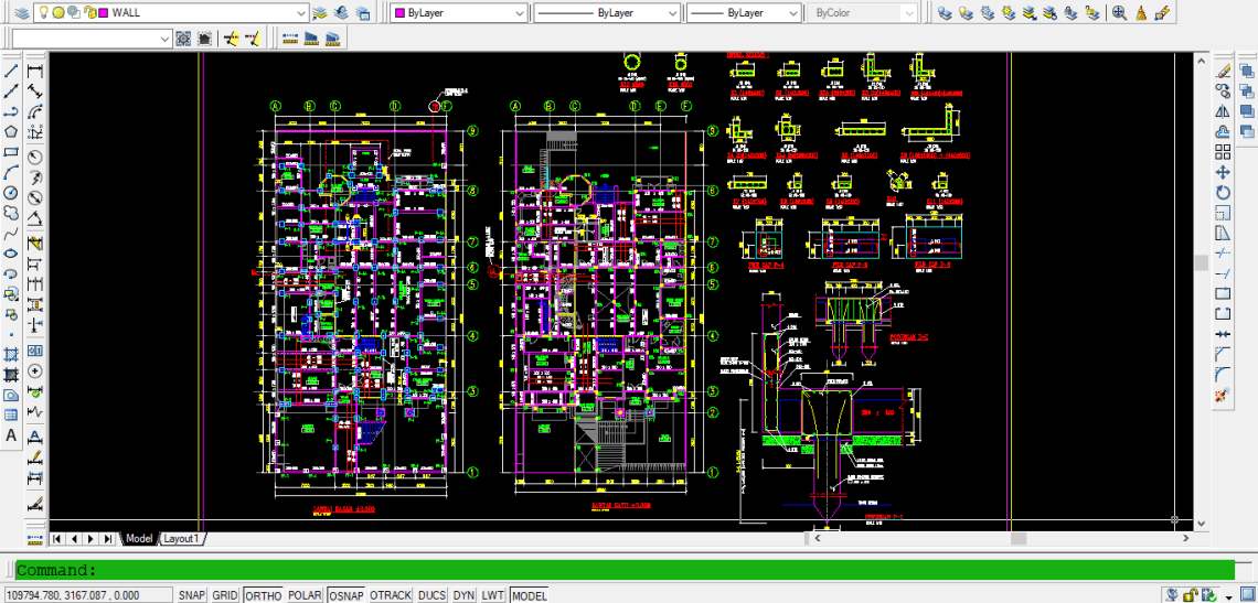 Detail Gambar Rencana Pondasi Dwg Nomer 14