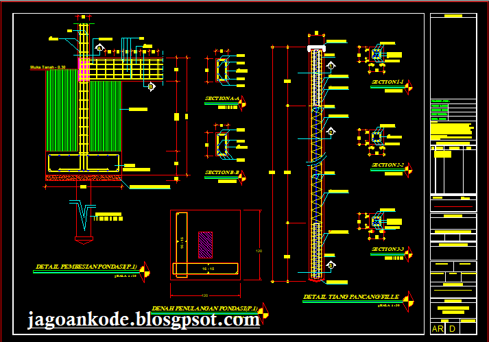 Detail Gambar Rencana Pondasi Dwg Nomer 23