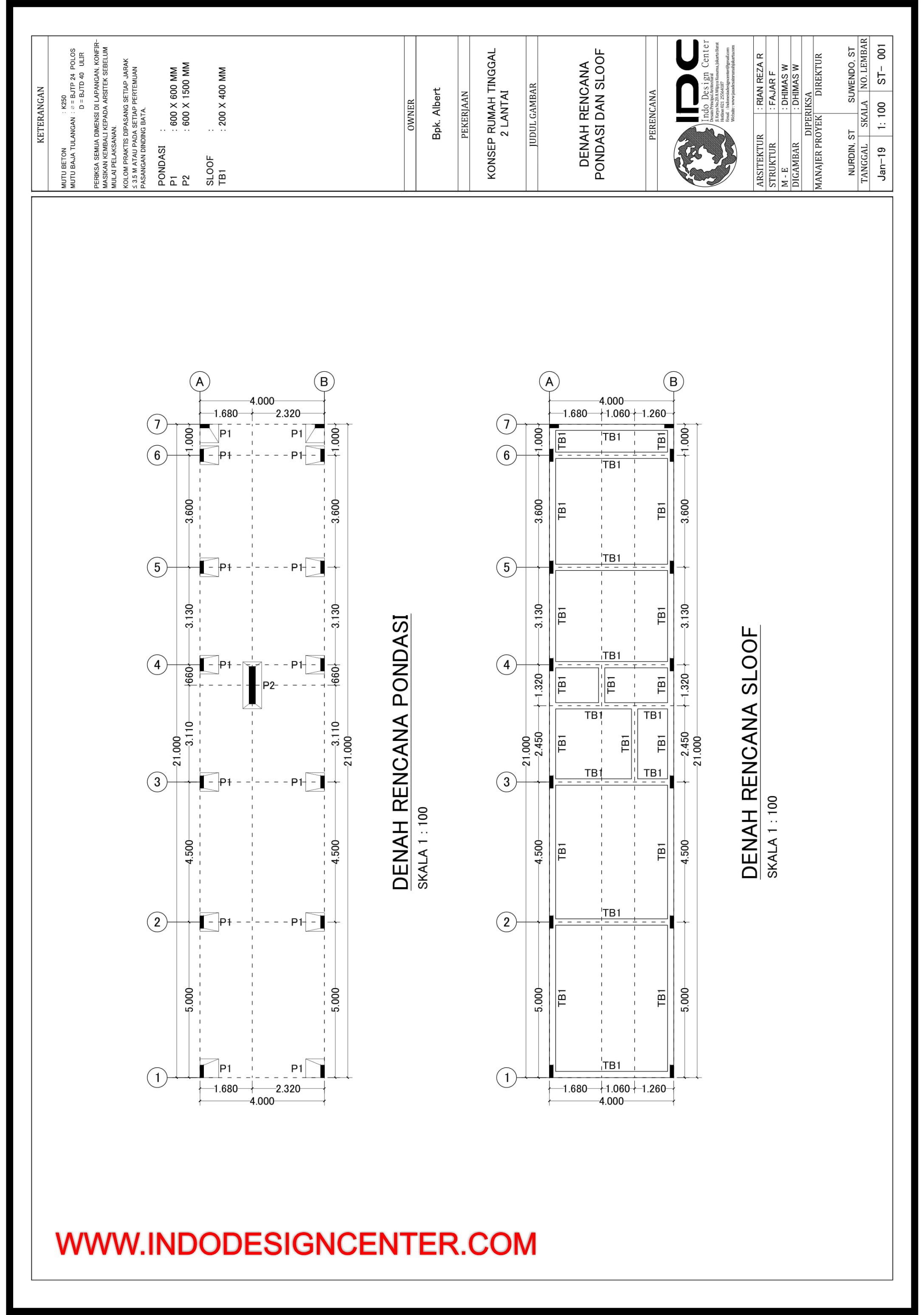 Detail Gambar Rencana Pondasi Dwg Nomer 35