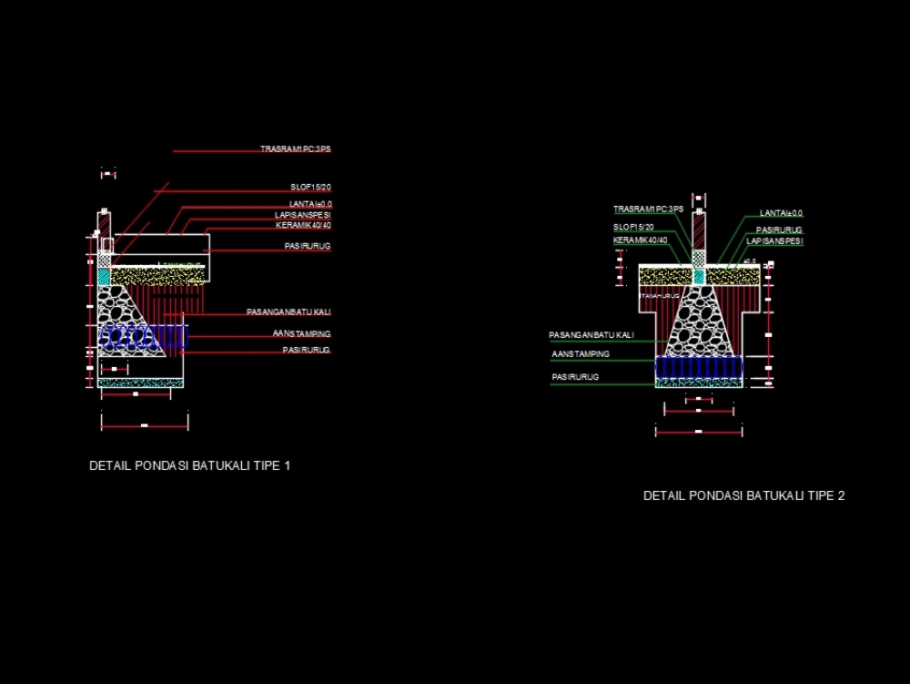 Detail Gambar Rencana Pondasi Dwg Nomer 39