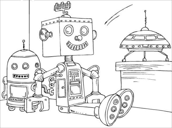 Detail Gambar Robot Yang Belum Di Warnai Nomer 46