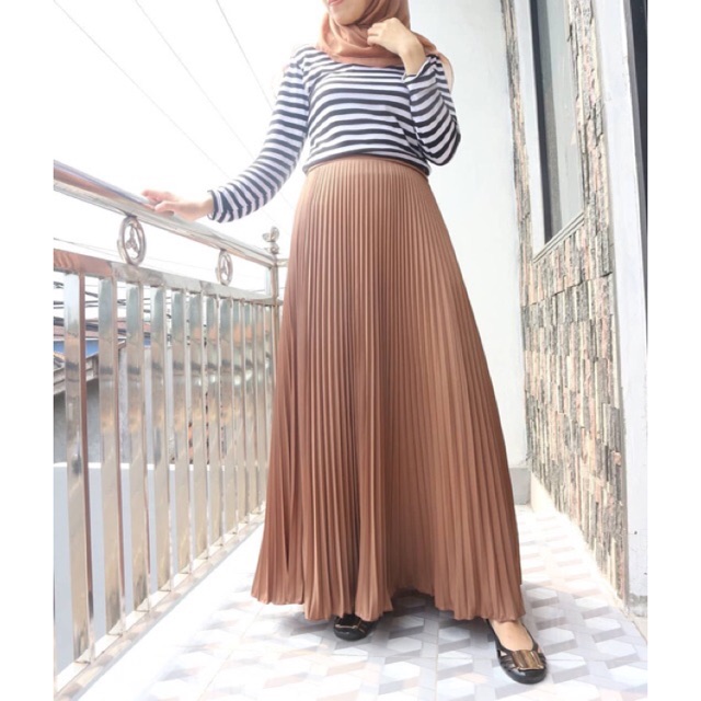 Detail Gambar Rok Plisket Warna Mocca Nomer 3