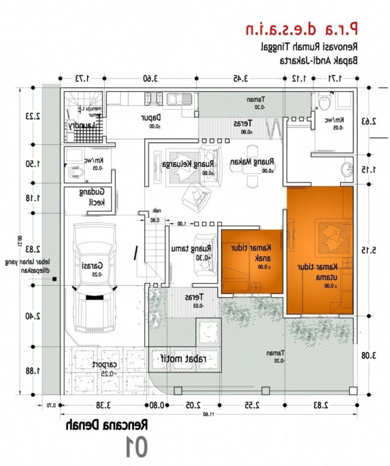 Detail Gambar Rumah 1 Lantai 4 Kamar Tidur Nomer 48