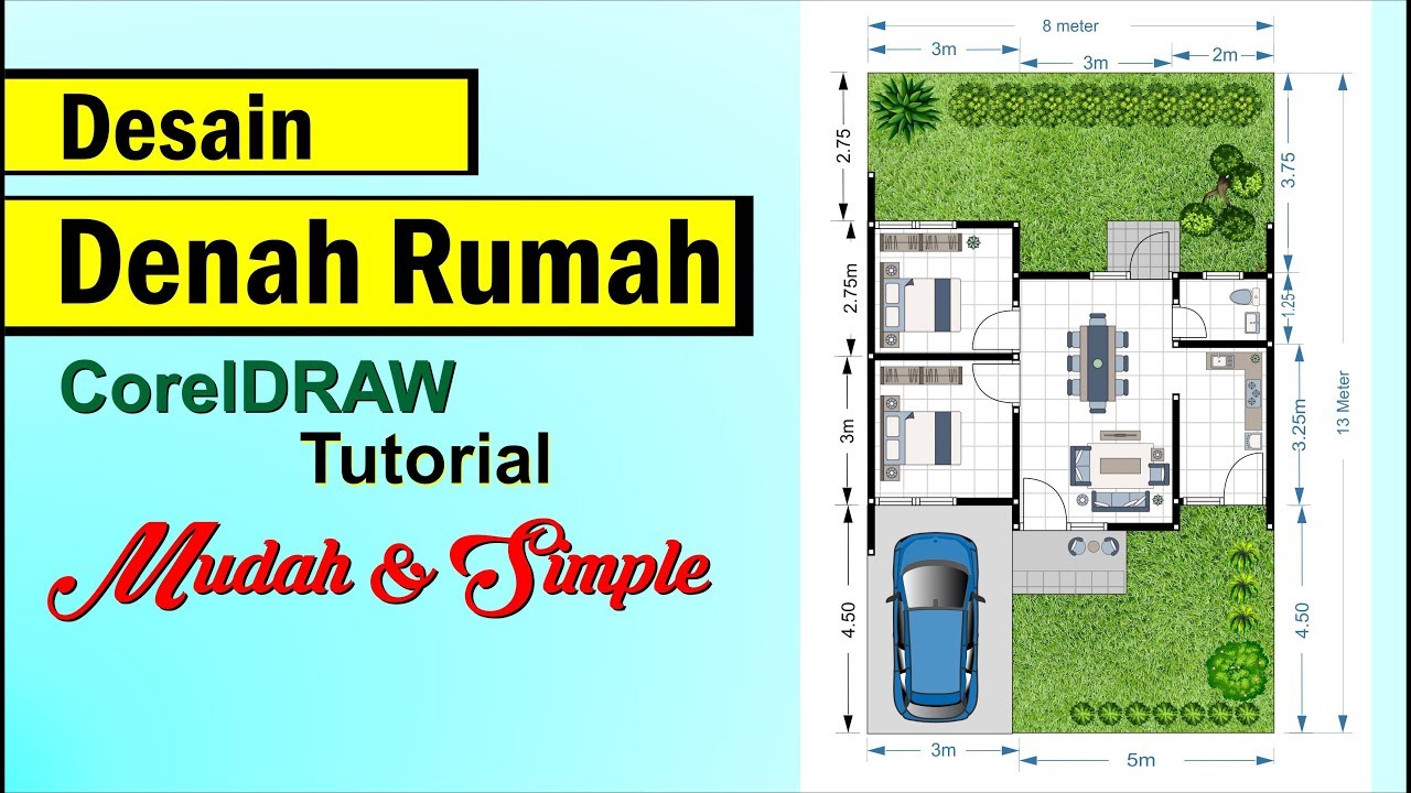 Gambar Rumah 2d Simple Utuk Pemula Menggunakan Corel Draw - KibrisPDR