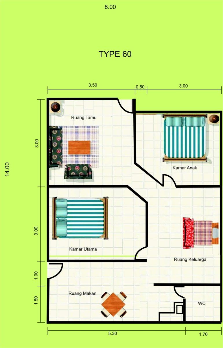 Detail Gambar Rumah 5x7 2 Kamar Nomer 15