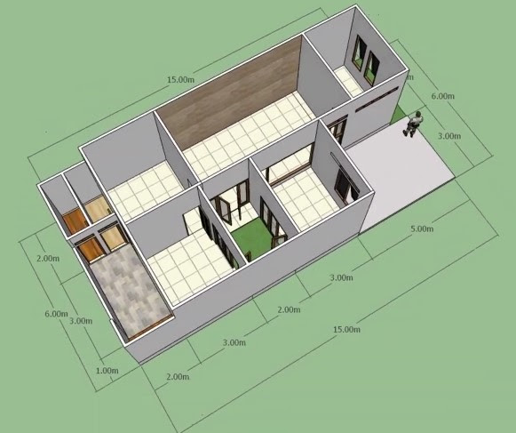 Detail Gambar Rumah 6x15 Memanjang Ke Belakang Nomer 14