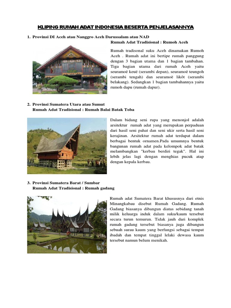 Detail Gambar Rumah Adat Indonesia Dan Keterangannya Nomer 6