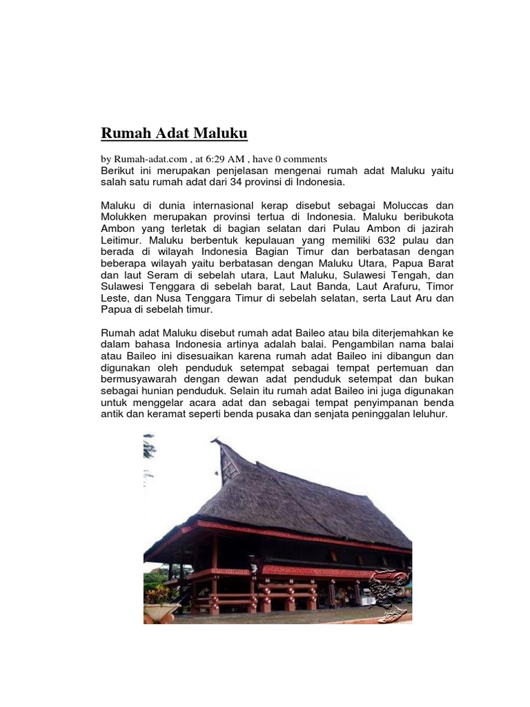 Detail Gambar Rumah Adat Maluku Nomer 53