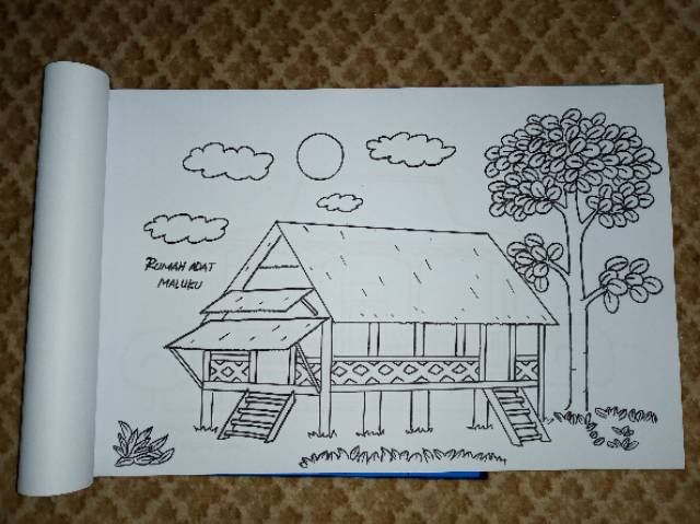 Detail Gambar Rumah Adat Mewarnai Koleksi Nomer 29