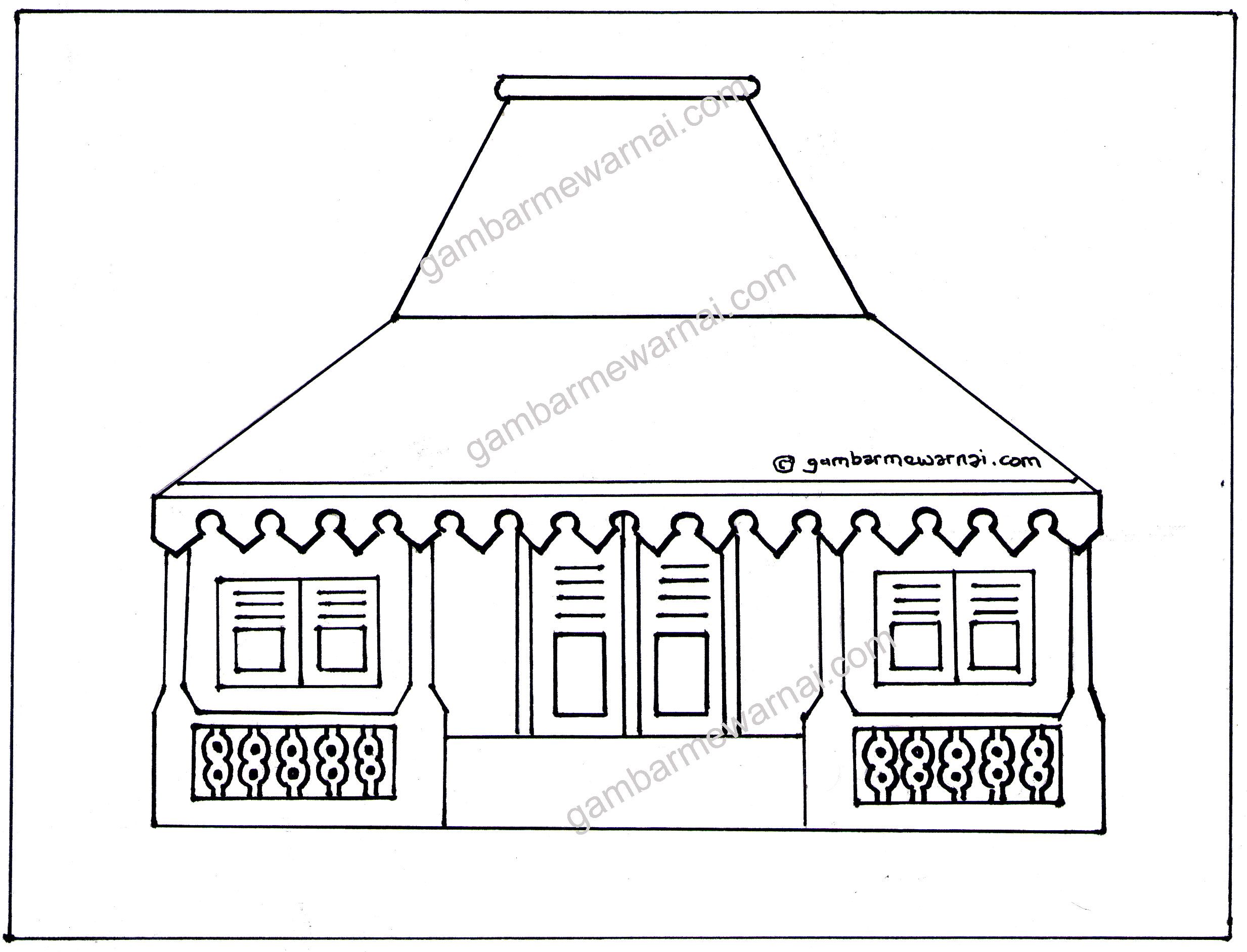Gambar Rumah Adat Yang Gampang 57+ Koleksi Gambar