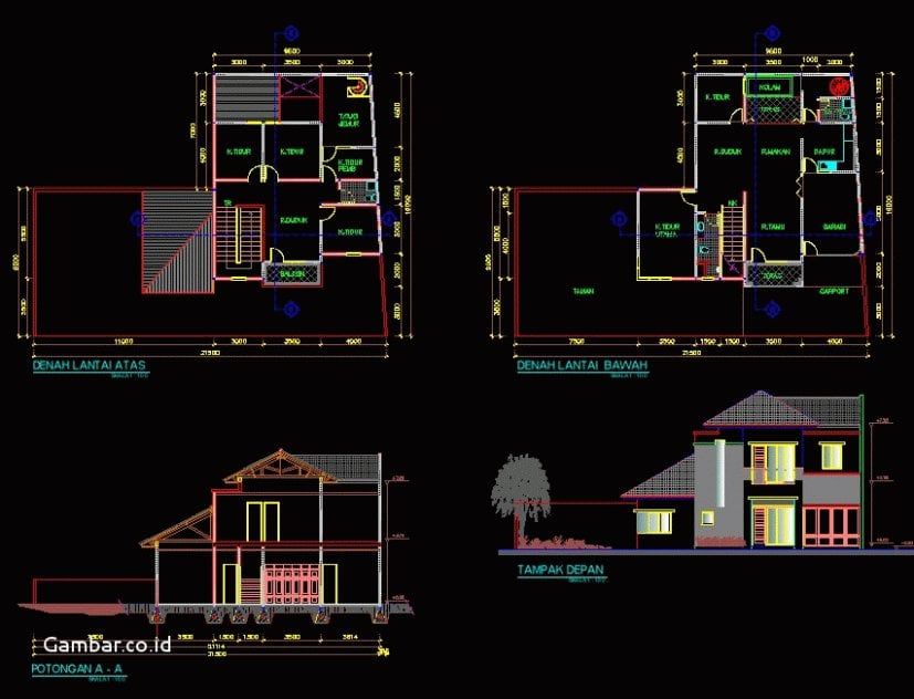 Detail Gambar Rumah Autocad Nomer 48