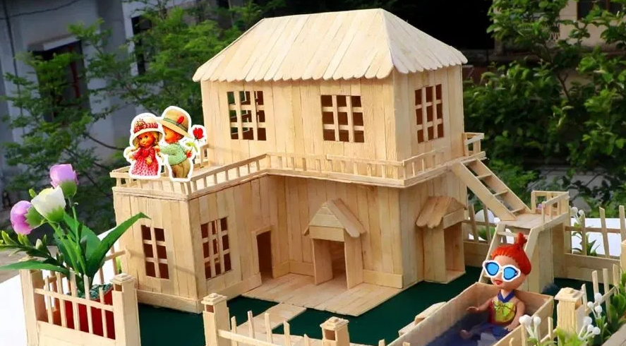 Detail Gambar Rumah Dari Stik Es Krim Nomer 39