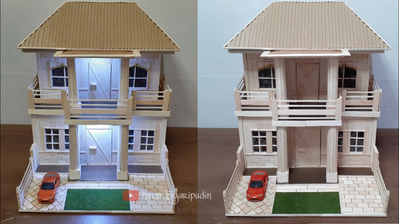 Detail Gambar Rumah Dari Stik Es Krim Nomer 47