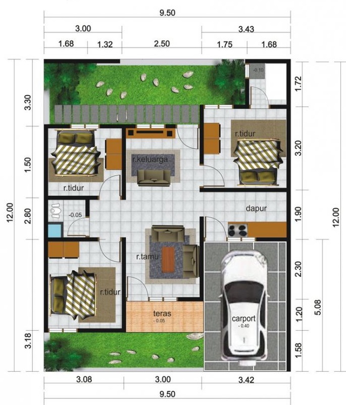 Detail Gambar Rumah Kamar 3 Nomer 33