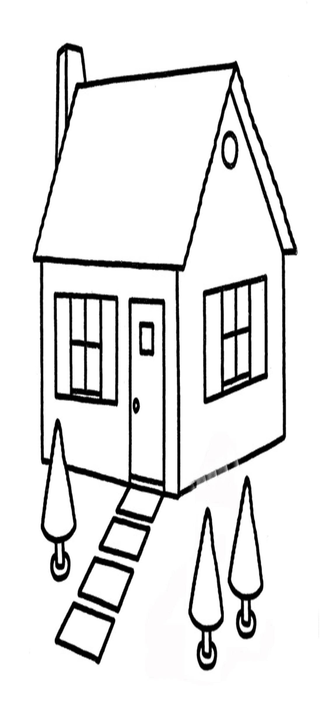Gambar Rumah Kartun Hitam Putih