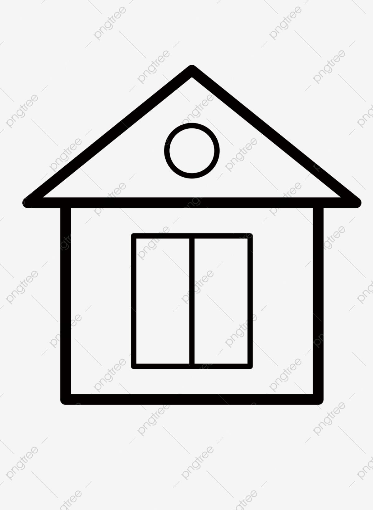 Detail Gambar Rumah Kartun Tanpa Warna Png