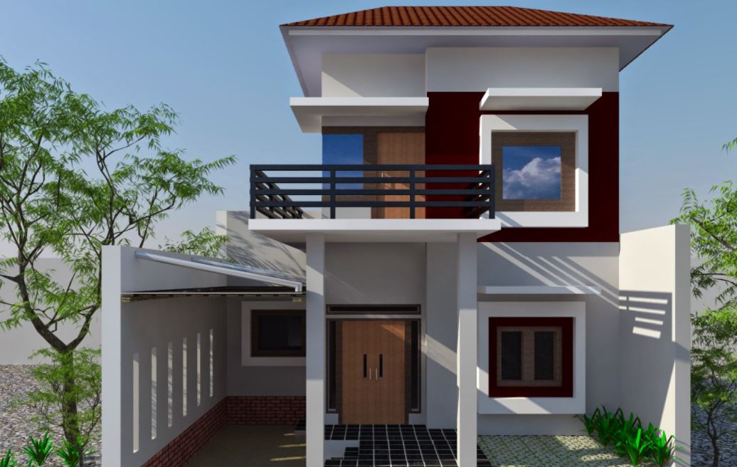 Detail Gambar Rumah Lantai 2 Minimalis Modern Nomer 28