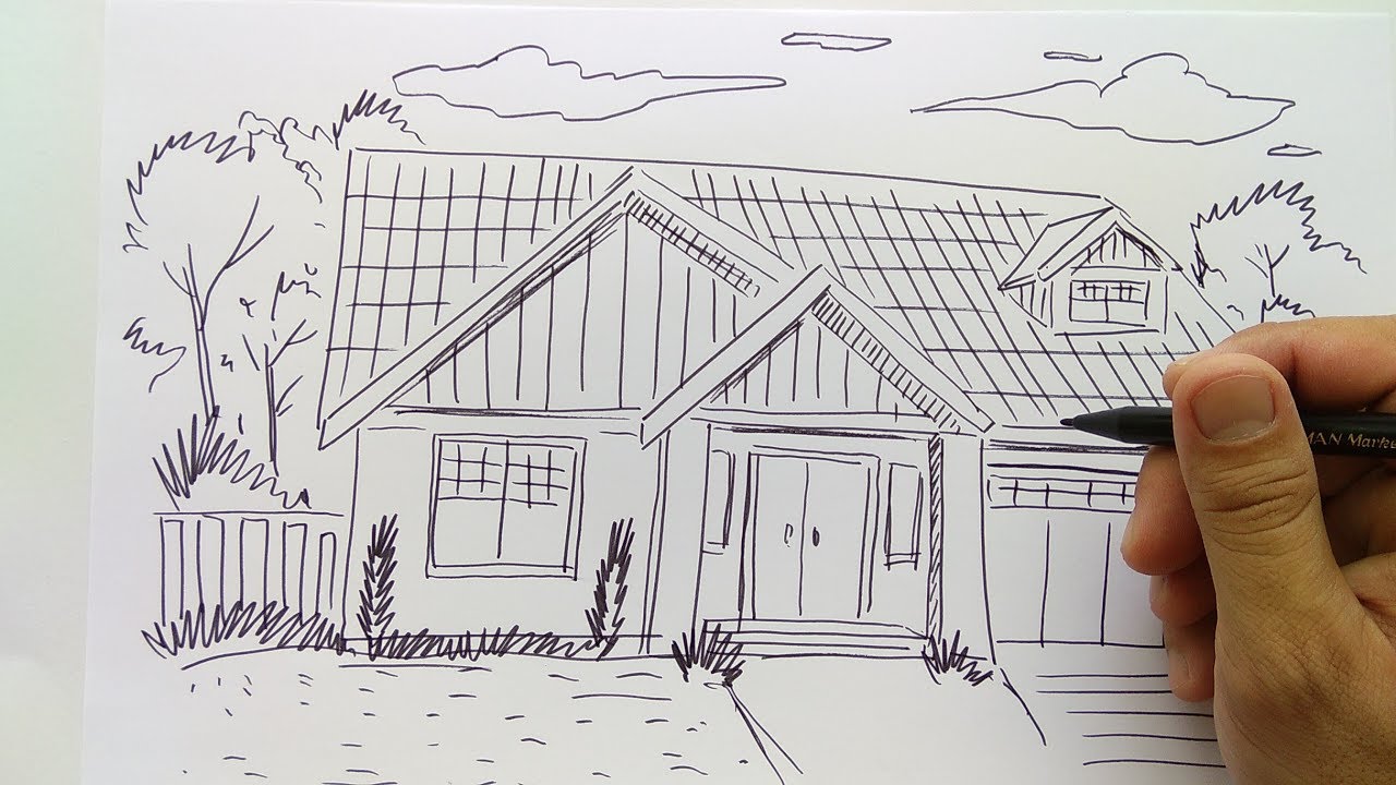 Detail Gambar Rumah Menggunakan Pensil Nomer 9