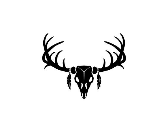 Detail Deer Skull Clipart Black And White Nomer 29