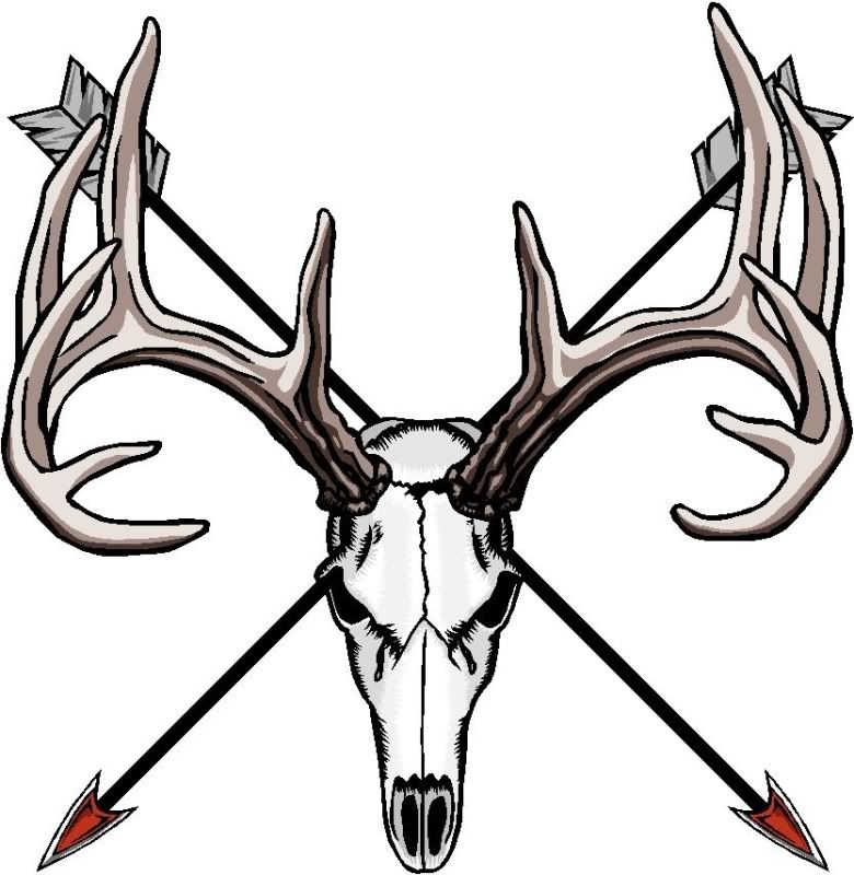 Detail Deer Skull Clipart Black And White Nomer 33