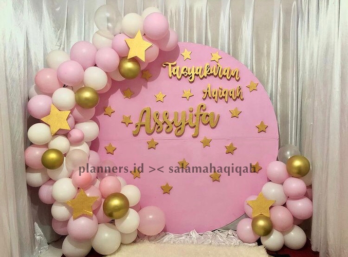 Detail Dekorasi Aqiqah Balon Pink Nomer 19