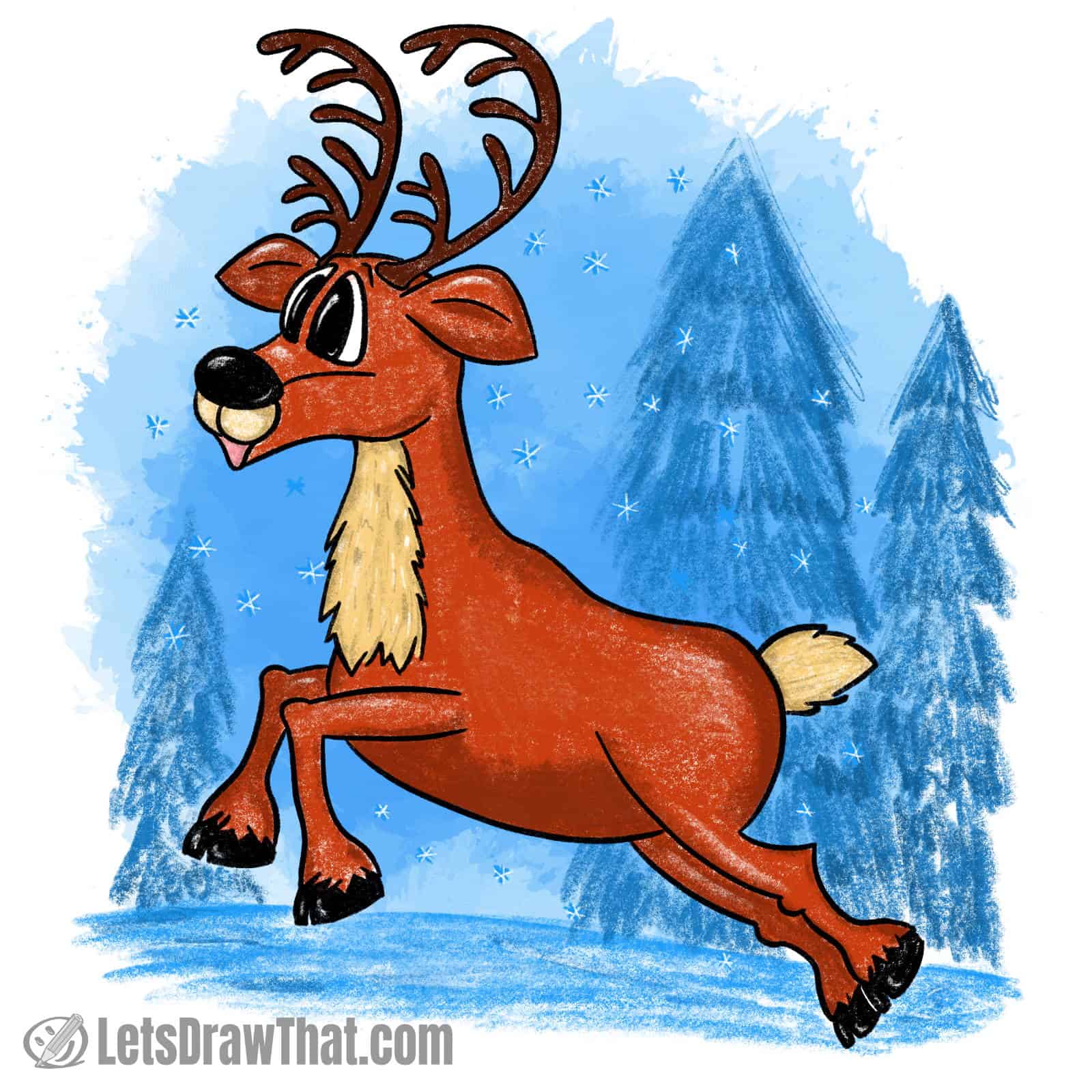 Detail Draw Rudolph Face Nomer 19