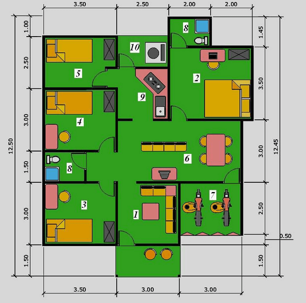Detail Gambar Rumah Minimalis Ukuran 12x12 Nomer 12