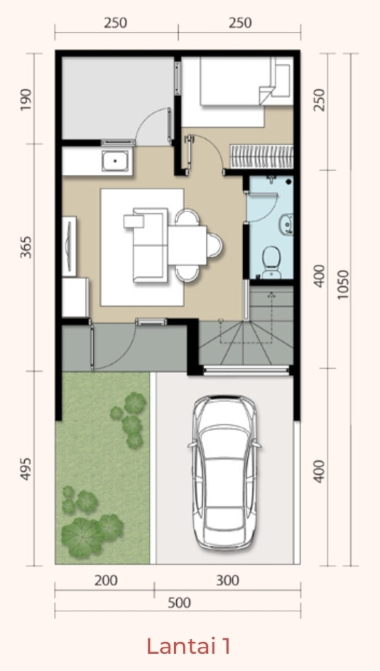 Detail Gambar Rumah Minimalis Ukuran 5x10 Meter Nomer 7